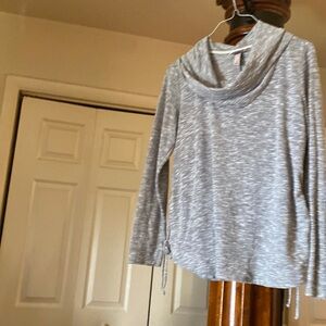Cowl neck 2 PCs grey and white jogging set matching set